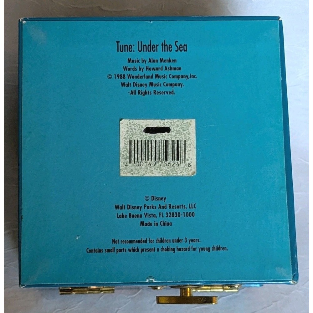 Vtg 80s Little Mermaid Musical Jewelry Box Disney Parks Ariel Under The Sea 1988 - Picture 10 of 16